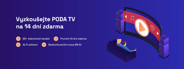 Internetová televize PODA TV zdarma na 2 týdny